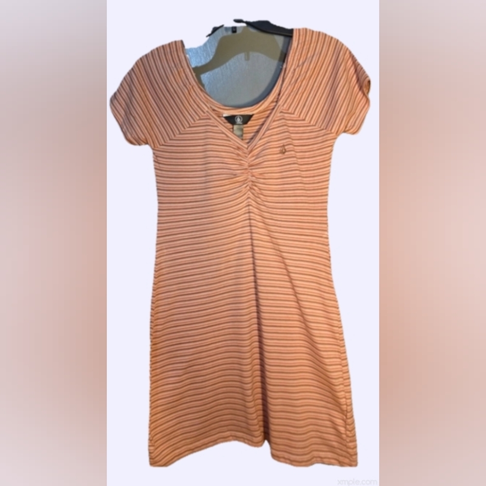 Volcom Coral Striped Mini Dress